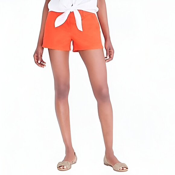 J Crew Danger Orange Broken-In Soft Cotton Twill Chino 3" Mini Chinos Shorts 4 - Picture 1 of 4